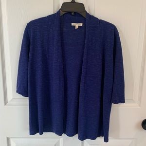 Eileen Fisher Blue Linen Cotton Cardigan